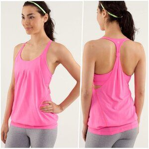 Lululemon Racerback Loose Tank w/ Sports Bra 6 Pink